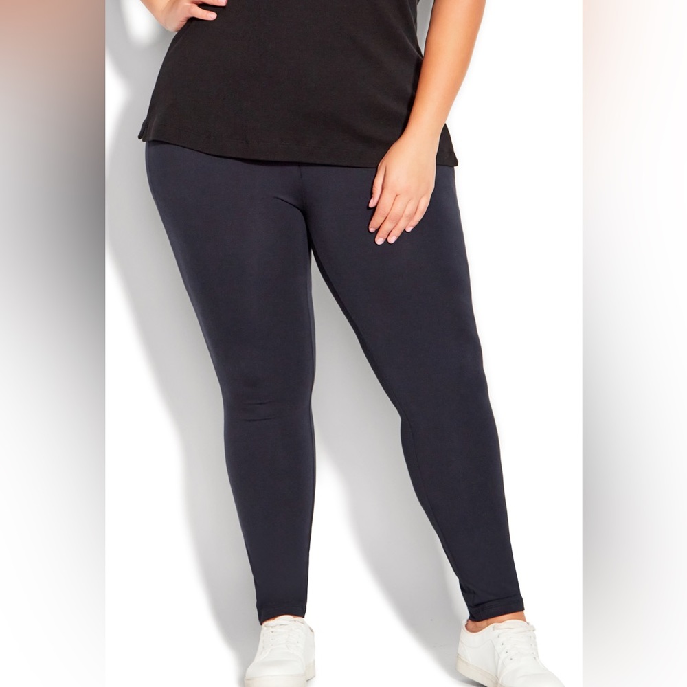 Ave Leisure Women's Plus Size Regular Pima High Rise Pull-on Leggings
